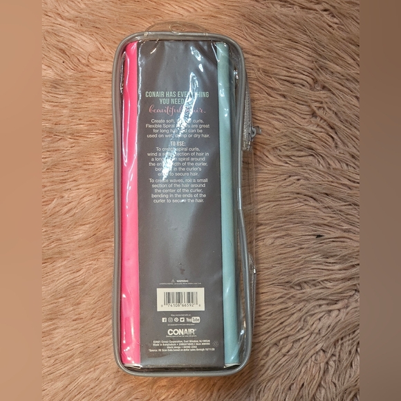 Conair 12 Spiral Rollers - Pink, Teal, Light Blue - Picture 4 of 4